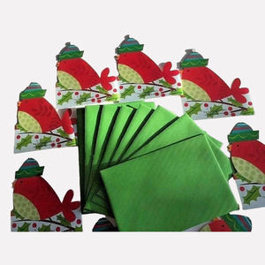 Set 8 Bullfinch Bird Shape Christmas Greeting Cards Envelopes Gift Wrap Company